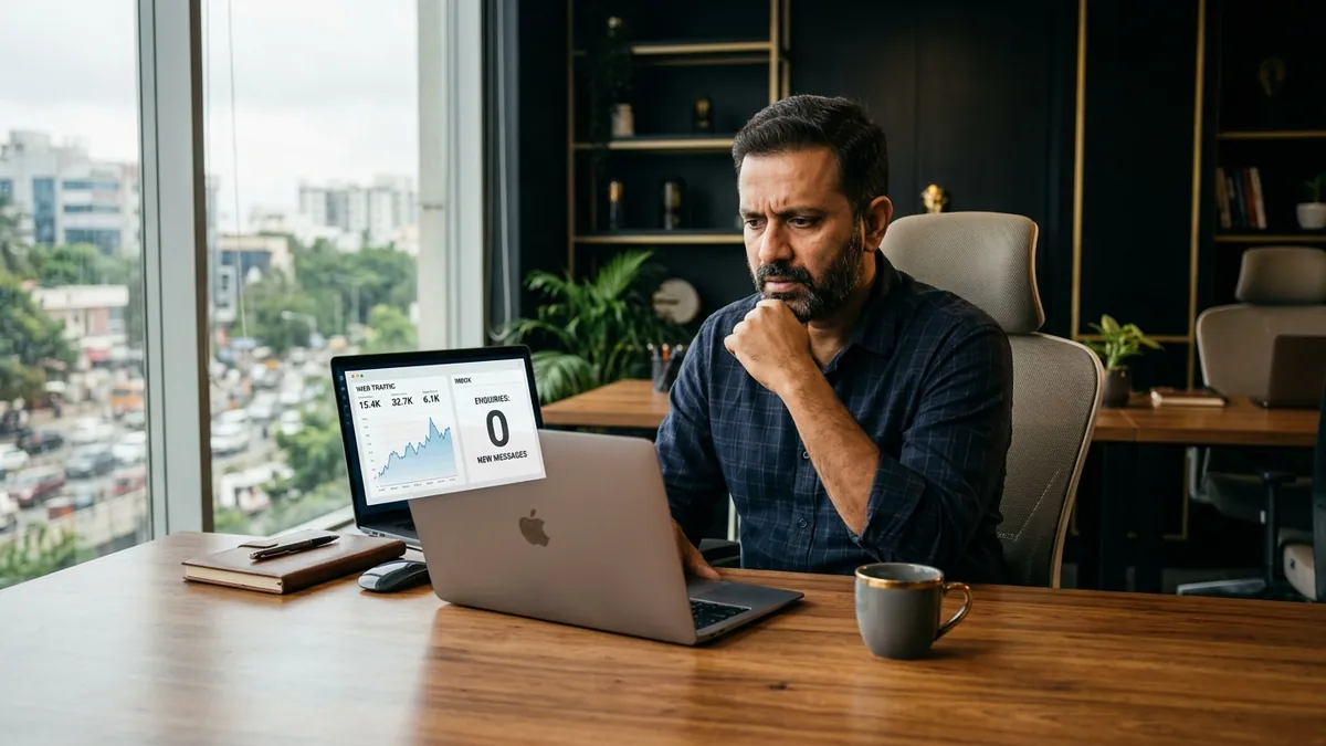 Why Your Website Gets Traffic But Zero Enquiries — Website & SEO article by Abhijit JK, brand and business growth consultant