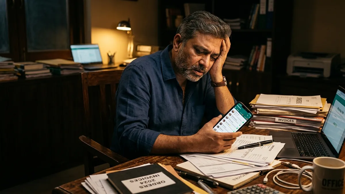 Why Your WhatsApp Is Running Your Business Instead of You — MSME & Founder Advice article by Abhijit JK, brand and business growth consultant